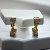 Brinco de Argola Torção com Zircônia